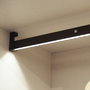 Emuca Barra para armario con luz LED Castor, batería extraible y sensor de movimiento, L708mm, Plástico y aluminio, Pintado moka