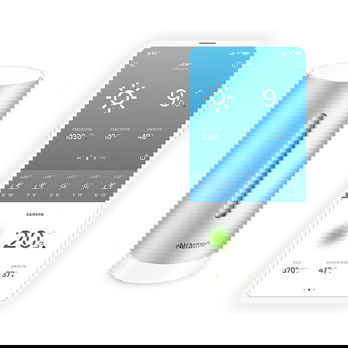 NetAtmo Módulo Interior Inteligente Adicional para Estación Meteorológica, Inalámbrico, Precisión 0.3° y 3%, Duraluminio, Aluminio, AAA