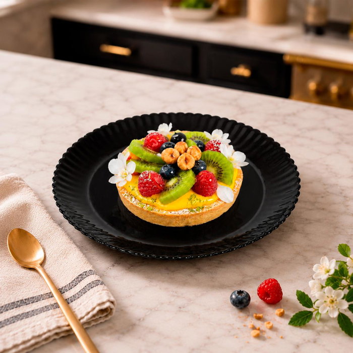 Luminarc Plato de Postre Bloom Negro 19cm
