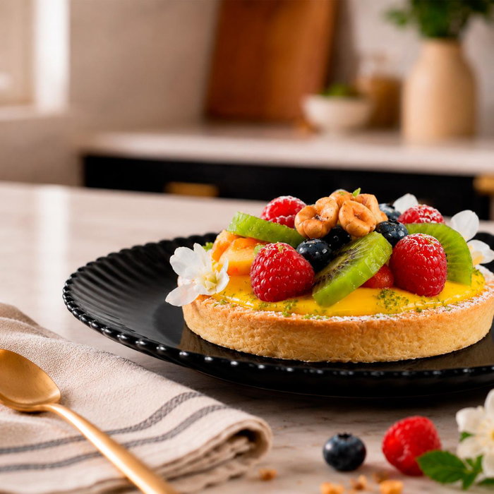 Luminarc Plato de Postre Bloom Negro 19cm