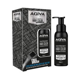 Agiva Tinte Semi-permanente para Barba y Bigote Negro 125ml - Sin Amoniaco ni Peróxido
