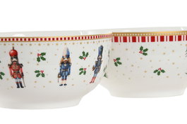 DKD Home Decor Bol Navidad Cascanueces Porcelana Multicolor 14 x 7 x 14 cm (12 Unidades) 400ml