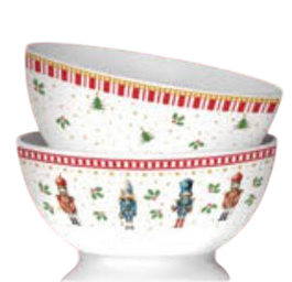 DKD Home Decor Set de 2 Cuencos de Porcelana Cascanueces Multicolor