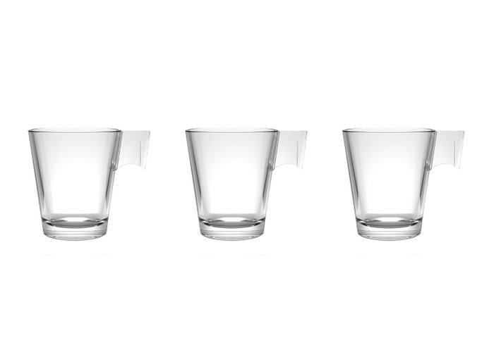 La Mediterranea Set de 3 Tazas de Café Napoli Liso 8 cl (24 Cajas)