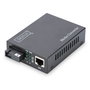 Digitus Convertidor de Medios Gigabit Bidireccional RJ45 a SC, 1000 Mbit/s, para Fibra Monomodo, 20 km, Negro
