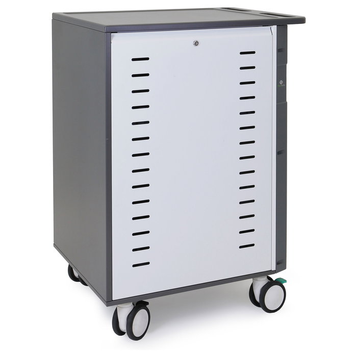 Ergotron Zip40 Carro de Gestión y Carga para 40 Tablets o 30 Notebooks, Negro/Gris, Acero, Máx. 116 kg