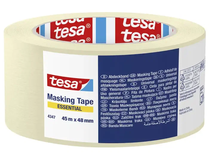 Tesa Cinta Adhesiva para Pintor, Enmascaramiento General, 45 m x 48 mm, Rollo de 45 Metros
