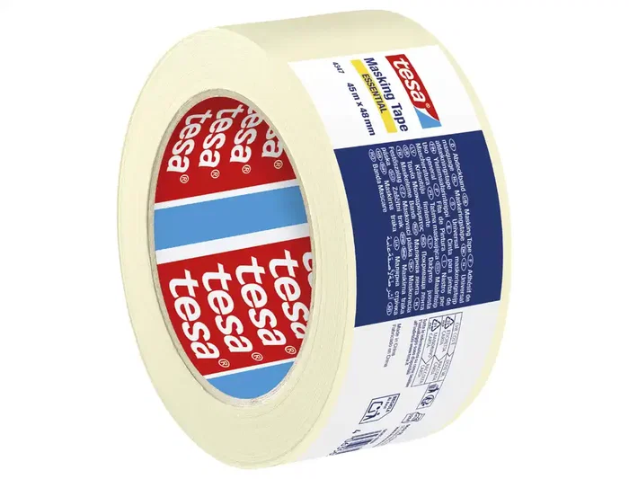 Tesa Cinta Adhesiva para Pintor, Enmascaramiento General, 45 m x 48 mm, Rollo de 45 Metros