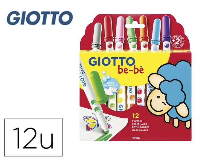 Giotto Be-Bé Rotuladores Colores Surtidos Estuche 12 Unidades Giotto Be-Bé Rotuladores Colores Surtidos Estuche 12 Unidades