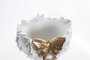 DKD Home Decor Figura Resina Cara Macetero Blanco y Dorado