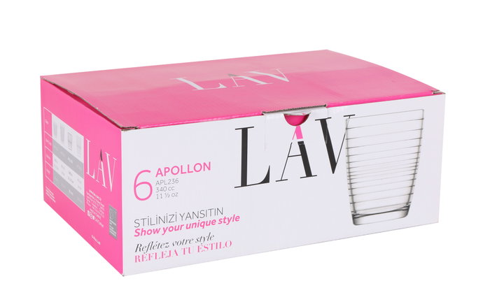 LAV Set de 6 Vasos Apollon 340cc