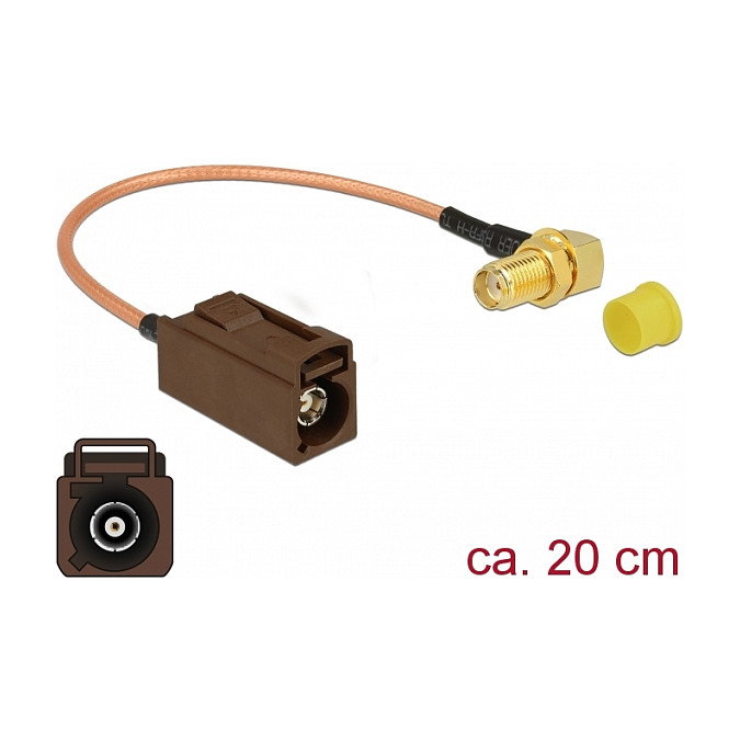 DeLOCK 89684 Cable de antena coaxial FAKRA F hembra a SMA hembra 90° RG-316 20 cm DeLOCK 89684 Cable de antena coaxial FAKRA F hembra a SMA hembra 90° RG-316 20 cm
