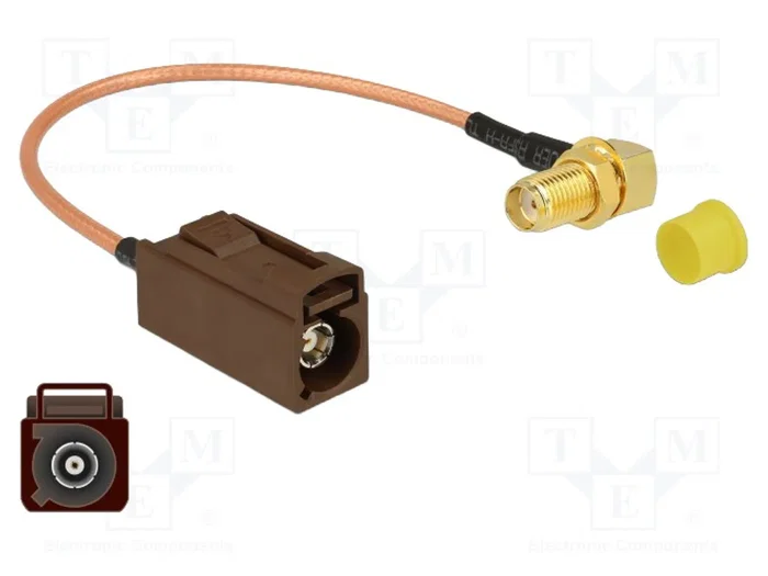 DeLOCK 89684 Cable de antena coaxial FAKRA F hembra a SMA hembra 90° RG-316 20 cm DeLOCK 89684 Cable de antena coaxial FAKRA F hembra a SMA hembra 90° RG-316 20 cm