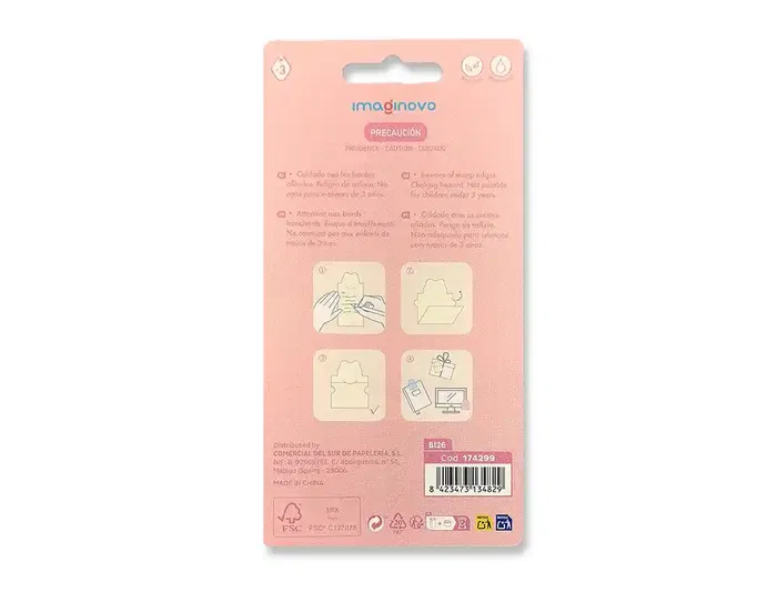 Imaginovo Bloc notas adhesivas conejito azul 20 hojas 85x164 mm