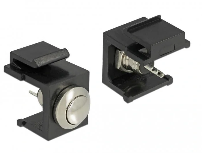 DeLOCK 86402 Conector Keystone LED Negro y Acero inoxidable