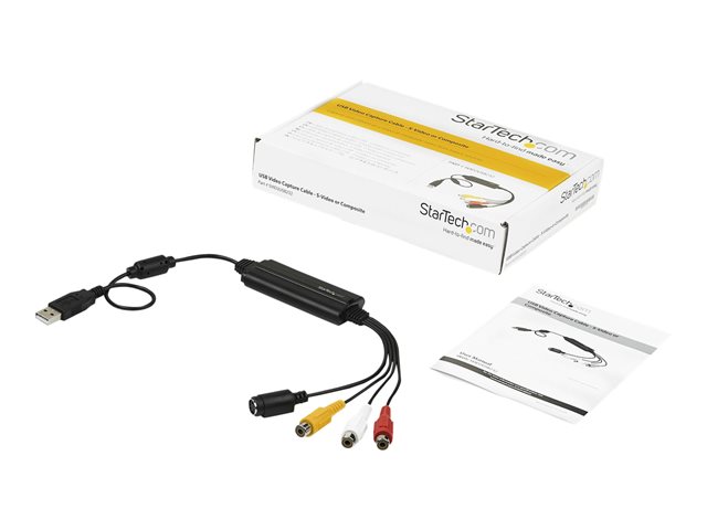 StarTech Adaptador de Captura de Video USB 2.0 SVID2USB23 - Conversor VHS a Digital, Entrada S-Video/Compuesto, Compatible con Windows