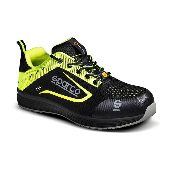 Sparco Cup S1P - Zapato deportivo de seguridad, tejido jacquard transpirable, suela EVA y goma, EN 20345 S1P SRC, referencia 0752645nrgf