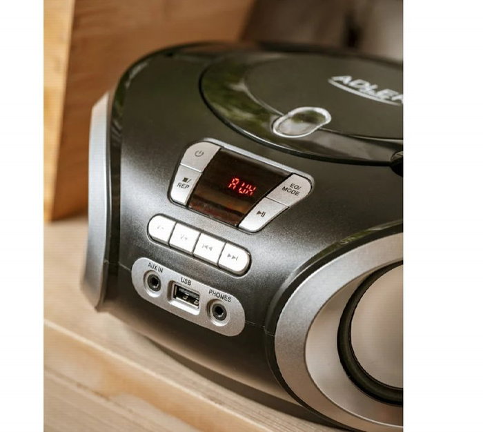 ADLER Radio CD con USB, Entrada AUX y Potencia 4.5W