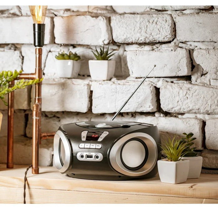 ADLER Radio CD con USB, Entrada AUX y Potencia 4.5W