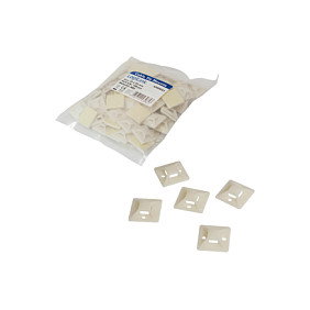 LogiLink Soportes para bridas autoadhesivos, 100 unidades, 24x24 mm, transparente