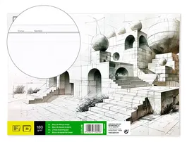 Liderpapel Bloc Dibujo Lineal Encolado 230x325mm 20 Hojas 180 gr/m2 con Recuadro