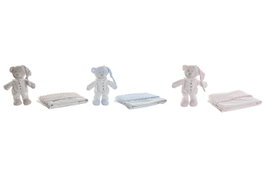 DKD Home Decor Set de Manta y Peluche 2 Piezas Surtido