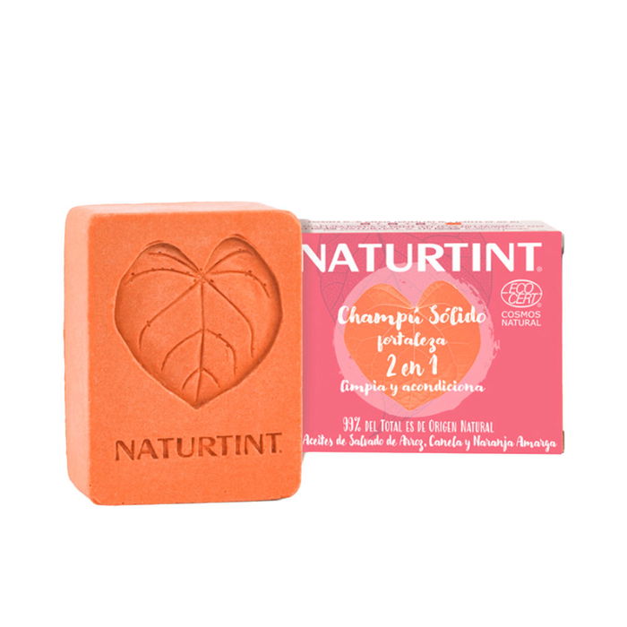 Naturtint Champú Sólido Fortaleza 75g - Para Cabello Frágil y Con Caída - Con Aceite de Salvado de Arroz y Vitaminas - 99% Ingredientes Naturales - Certificado COSMOS ECOCERT