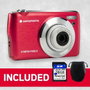 AgfaPhoto DC8200 Cámara Digital Compacta Roja, 18 MP, Zoom 8x, Full HD