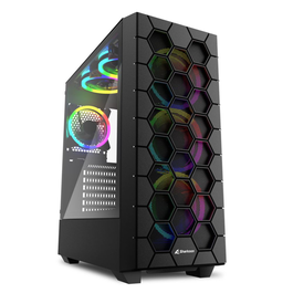 Sharkoon RGB HEX Caja de PC Gaming con Panel de Cristal Templado y RGB Direccionable en Negro