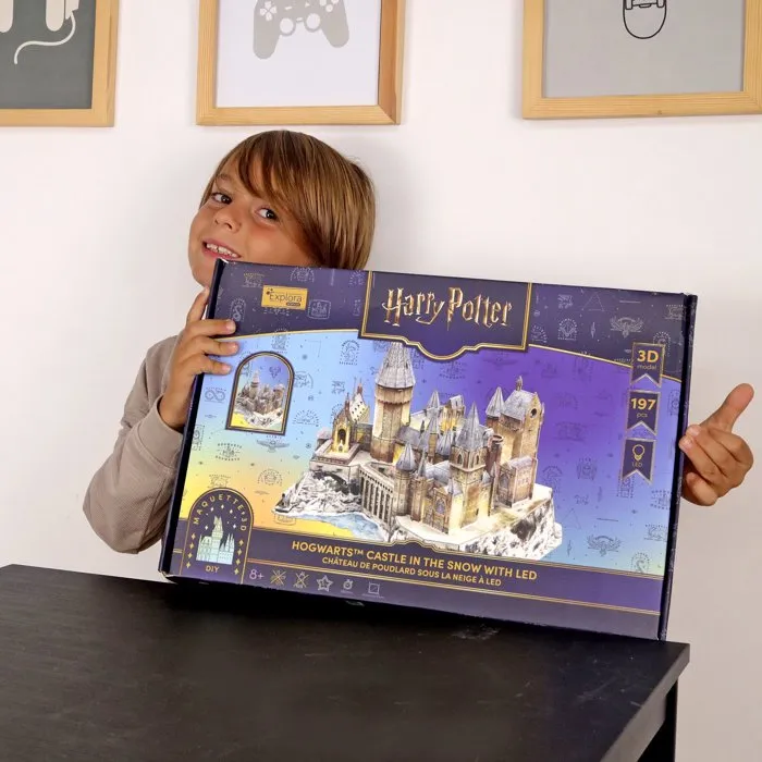 Explora EXP3301045403120 - Rompecabezas 3D Castillo de Hogwarts con Iluminación, Licencia Harry Potter, para mayores de 8 años