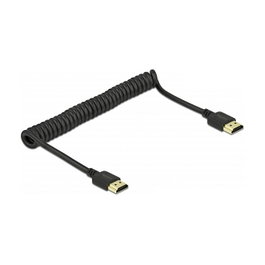 DeLOCK Cable HDMI Espiral 4K 60 Hz 1,5 m Negro 84967
