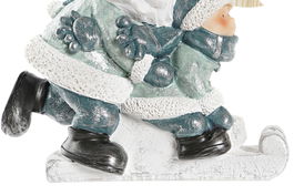 DKD Home Decor Figura Navidad Moderna Resina LED Azul Blanco 9 x 22 x 20 cm (3 Unidades)