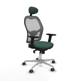 PIQUERAS Y CRESPO Silla de oficina Jorquera con mecanismo Sincro, Verde botella y Gris