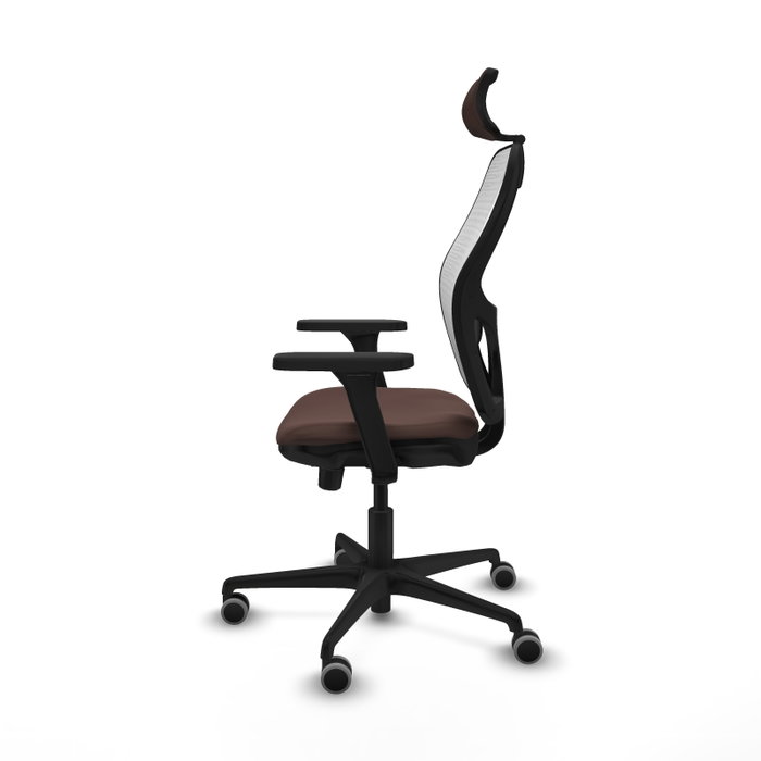 PIQUERAS Y CRESPO Silla de oficina Jorquera Sincro/Traslack Marrón oscuro y Blanco
