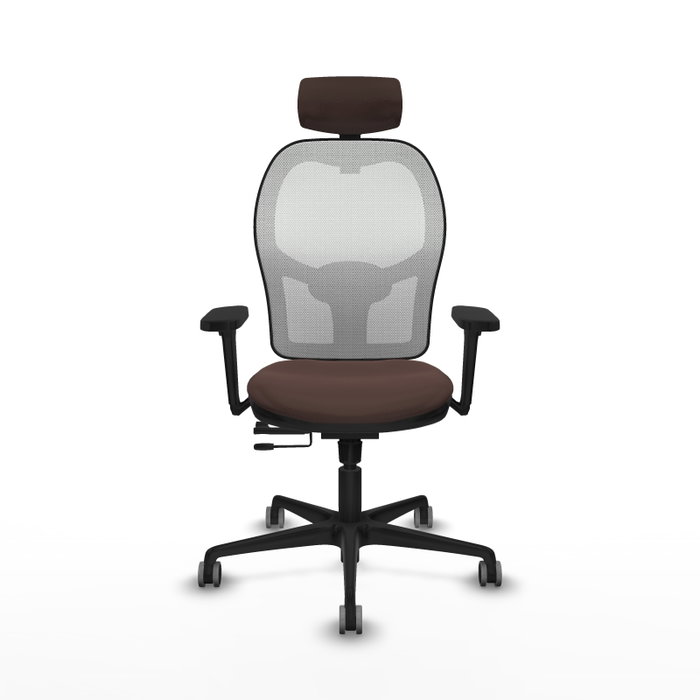 PIQUERAS Y CRESPO Silla de oficina Jorquera Sincro/Traslack Marrón oscuro y Blanco