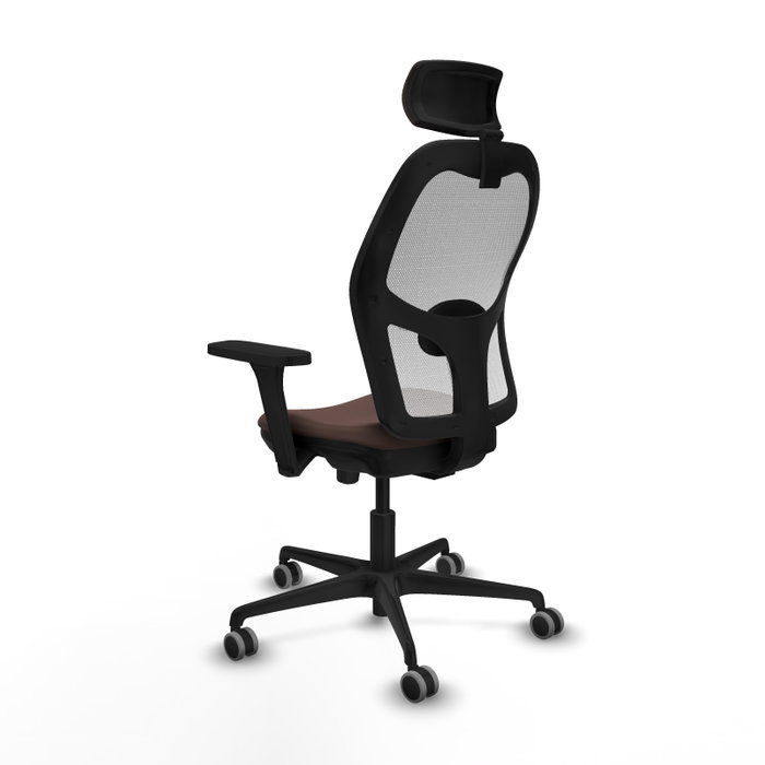 PIQUERAS Y CRESPO Silla de oficina Jorquera Sincro/Traslack Marrón oscuro y Blanco