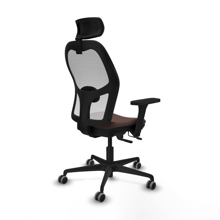 PIQUERAS Y CRESPO Silla de oficina Jorquera Sincro/Traslack Marrón oscuro y Blanco