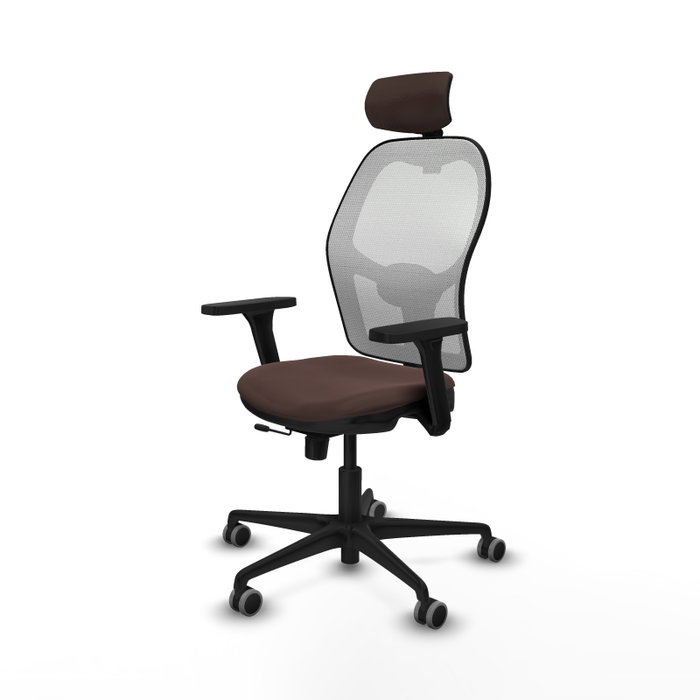 PIQUERAS Y CRESPO Silla de oficina Jorquera Sincro/Traslack Marrón oscuro y Blanco