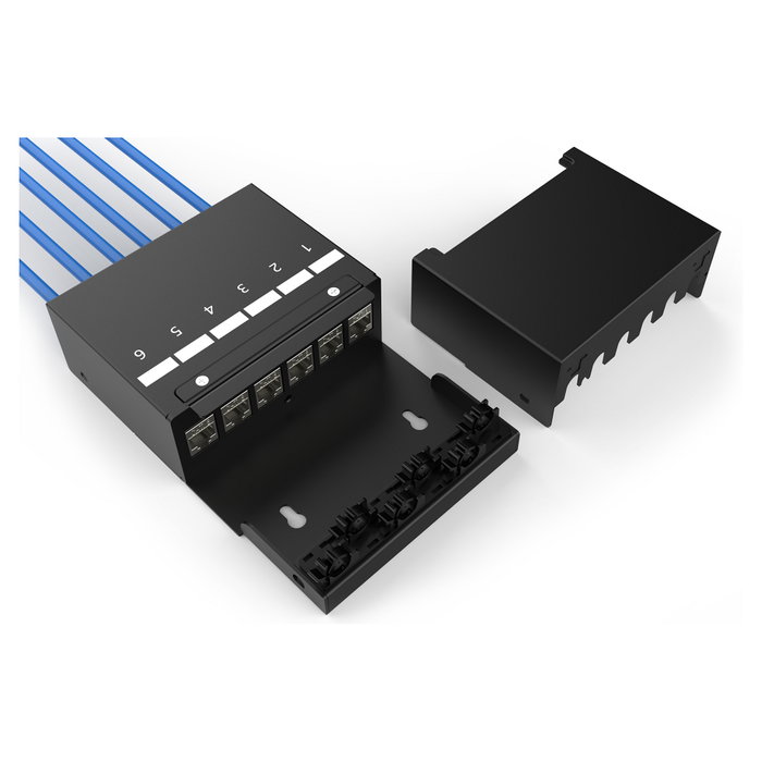 Digitus DN-93708-6 Caja de Consolidación de Red con 6 Puertos Keystone Negro Acero
