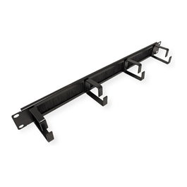 ROLINE Panel guía cables 19 pulgadas con 4 pasacables tipo G, negro