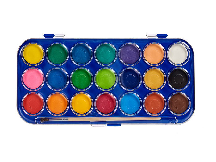 PINCELLO Acuarelas 21 Colores con Pincel de Madera