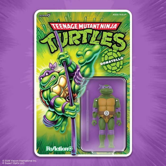 Super7 Teenage Mutant Ninja Turtles ReAction+ Figura Wave 01 Donatello Super7 Teenage Mutant Ninja Turtles ReAction+ Figura Wave 01 Donatello