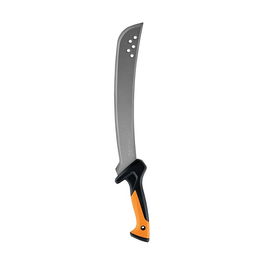 Fiskars Machete Solid Acero Inoxidable Longitud Hoja 38 cm 700 mm Peso 990 g Mango Ergonómico Naranja para Jardinería y Aventura