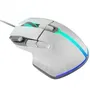 Mars Gaming MMXTW Ratón Gaming 12800 DPI, 9 Botones Huano, Iluminación RGB, Cable Feather Paracord, Ergonómico Blanco