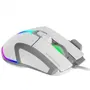 Mars Gaming MMXTW Ratón Gaming 12800 DPI, 9 Botones Huano, Iluminación RGB, Cable Feather Paracord, Ergonómico Blanco
