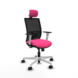 PIQUERAS Y CRESPO Silla de oficina Yunquera Rosa y Negro
