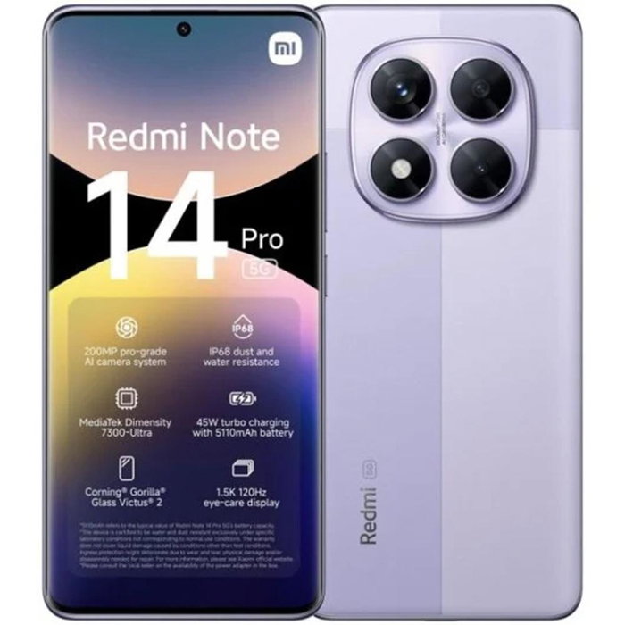 Xiaomi Redmi Note 14 Pro 5G 256GB 8GB RAM Violeta Lavanda Xiaomi Redmi Note 14 Pro 5G 256GB 8GB RAM Violeta Lavanda