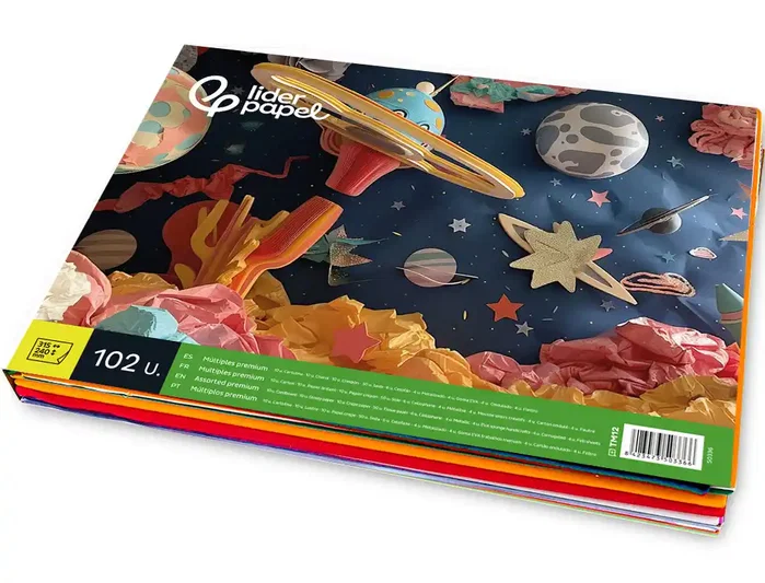 Liderpapel Bloc Trabajos Manuales Premium 240x315mm 102 Hojas Colores Surtidos