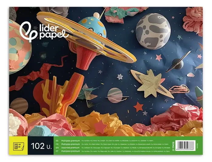 Liderpapel Bloc Trabajos Manuales Premium 240x315mm 102 Hojas Colores Surtidos