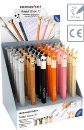 FABER-CASTELL Set de 36 Bolígrafos Roller Gel Borrables Animales con Capuchón